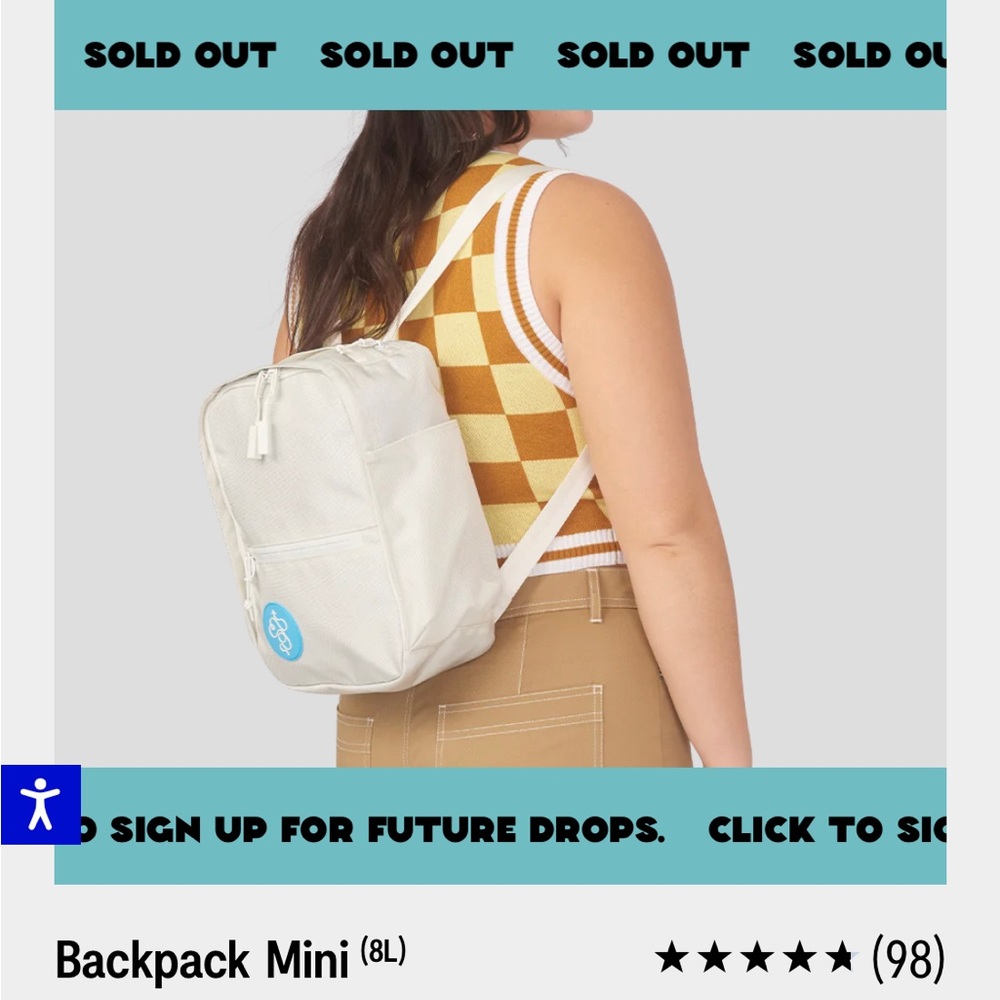 BTTM white mini backpack